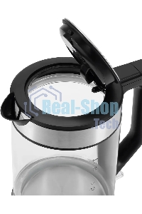 Чайник электрический Hyundai HYK-G4015 1.9л. 2200Вт черный/серебристый корпус: стекло