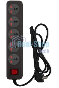 Сетевой фильтр Buro 500UNH-5-BG 5 м (5 розеток) черный/серый (коробка)