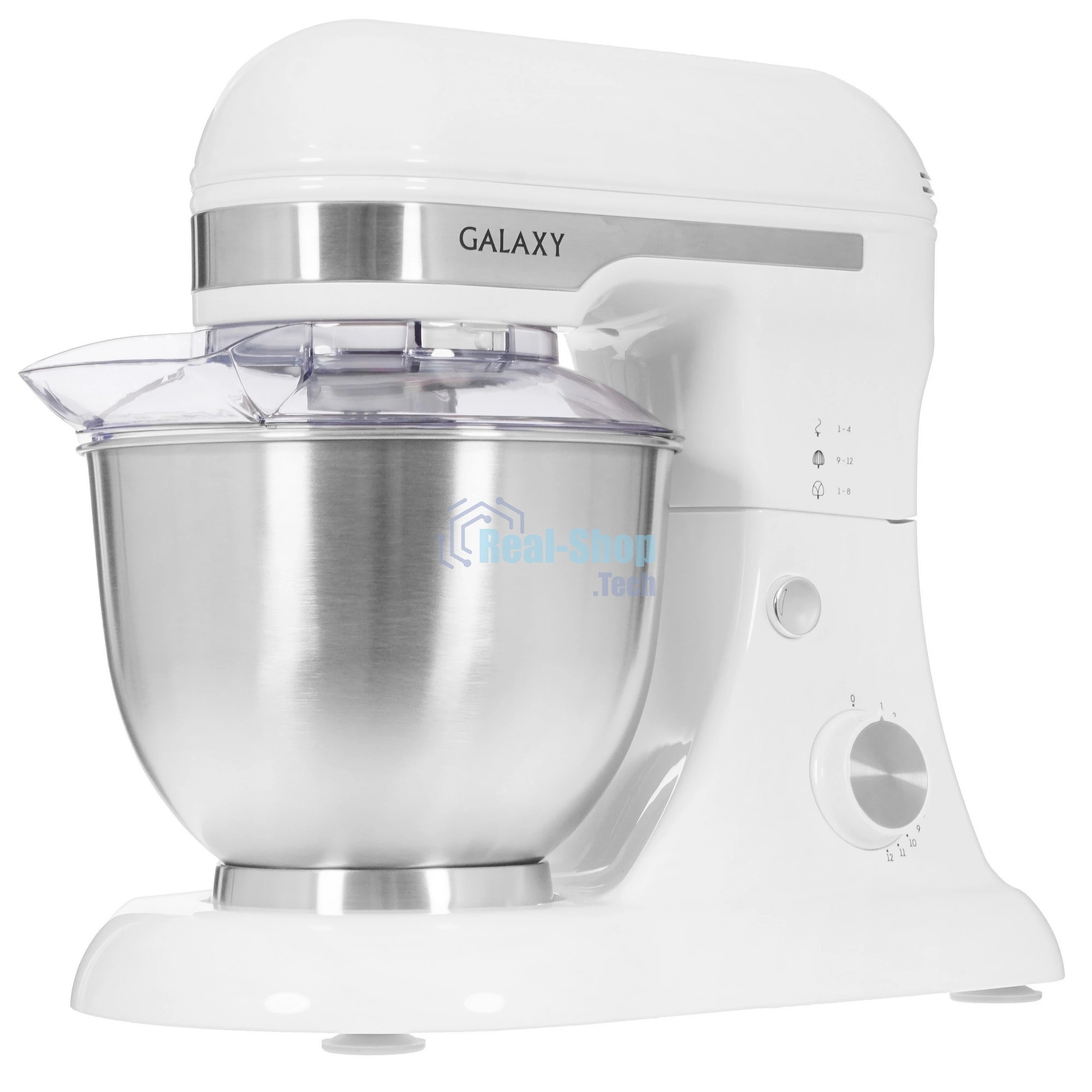 Миксер Galaxy Line GL 2230, белый, планетарный, 700 Вт, 12 скоростей