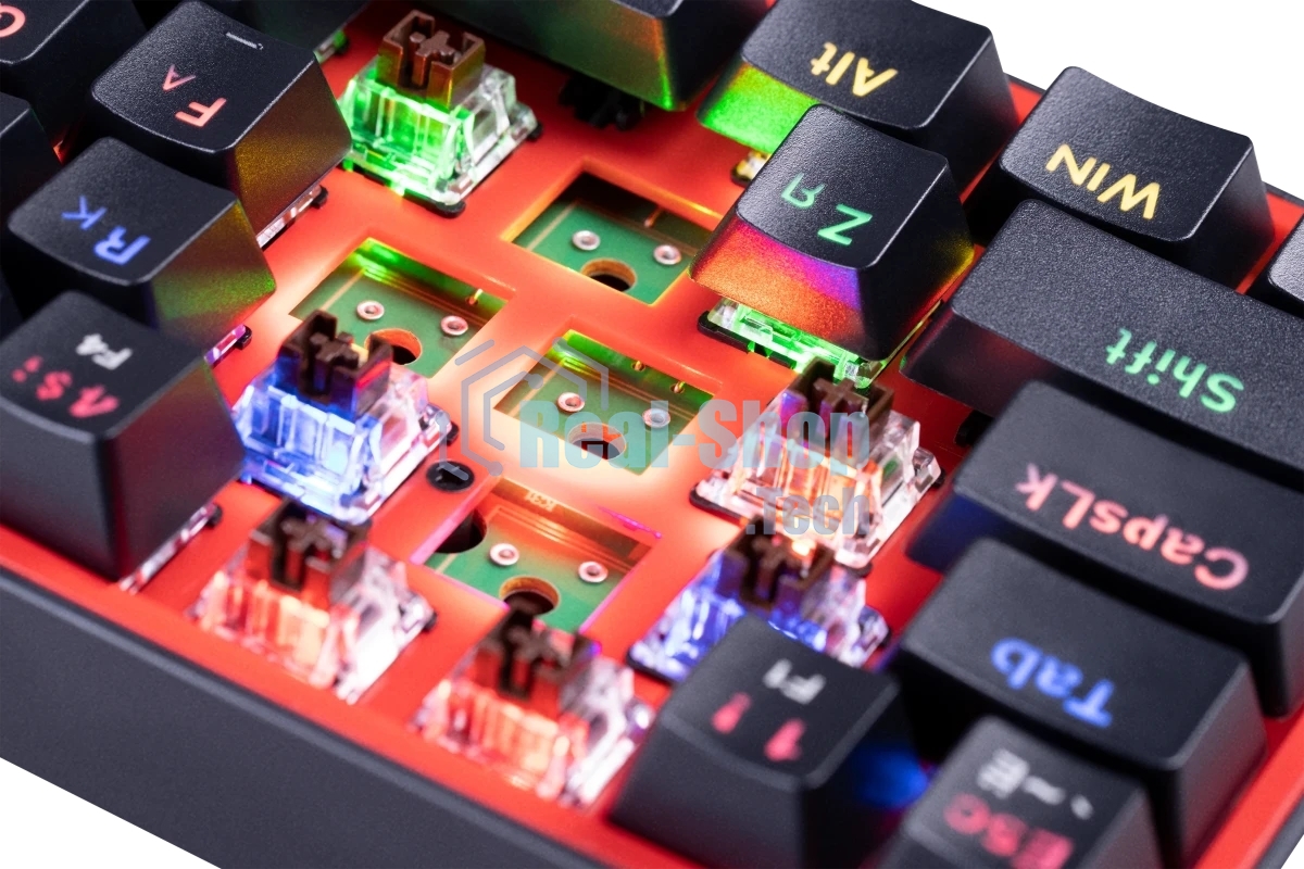 Клавиатура Redragon Fizz проводная, USB Type-A, чёрный/красный