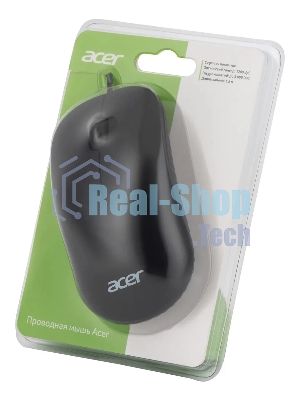 Мышь проводная Acer OMW122 черный, 1200 dpi, USB, кнопки - 3
