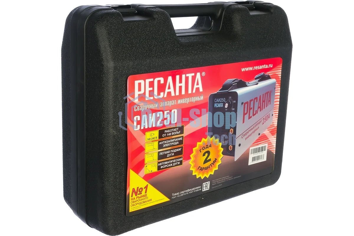 Сварочный аппарат инверторный в кейсе Ресанта САИ 250 65/23