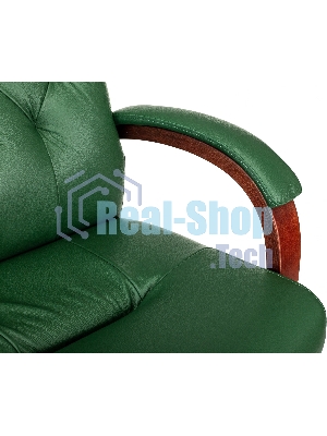 Кресло Бюрократ T-9928Walnut зеленый, кожа