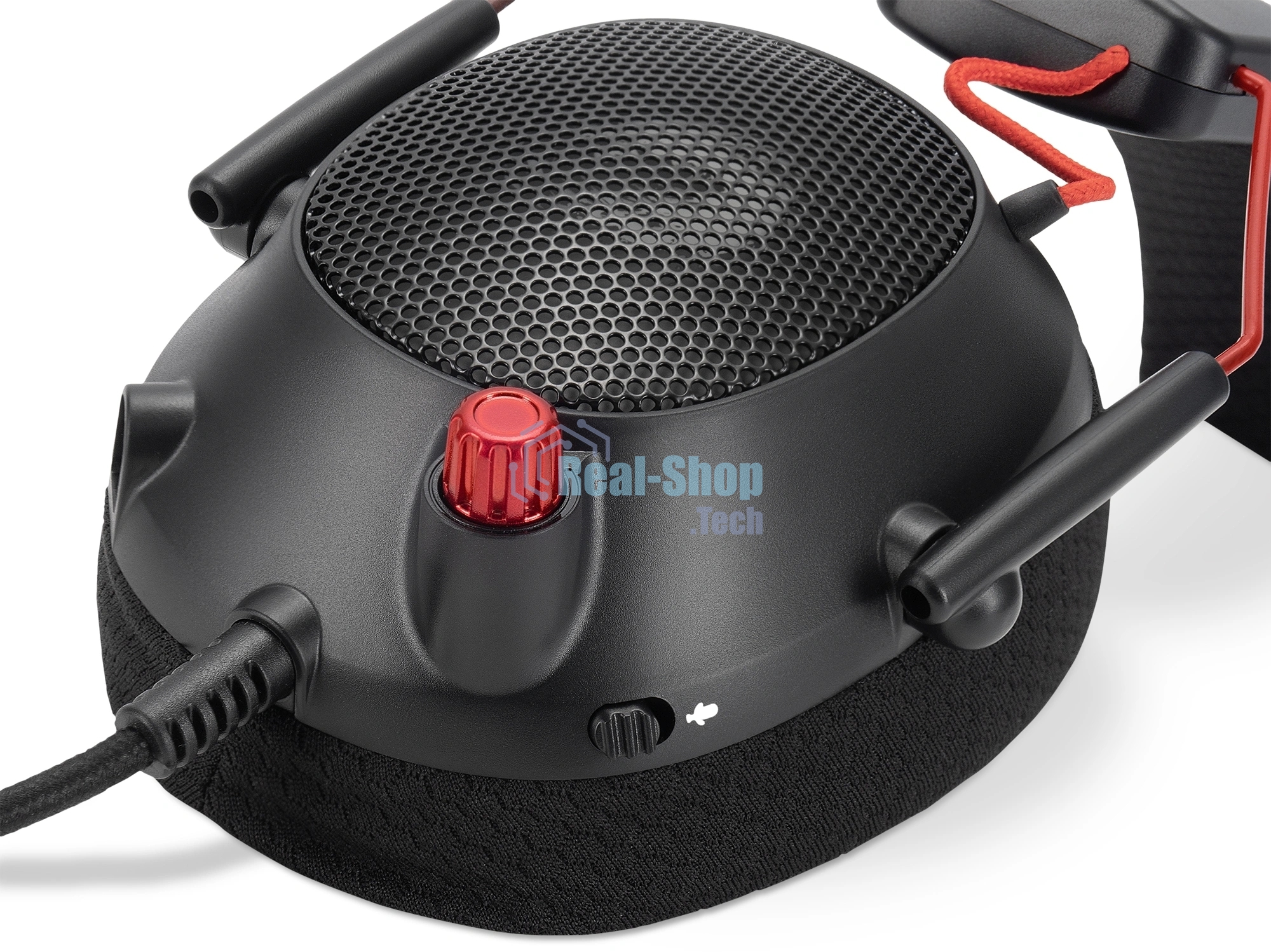 Наушники с микрофоном Оклик HS-L305G черный/красный 2м мониторные оголовье (2060511)