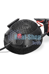 Наушники с микрофоном Оклик HS-L305G черный/красный 2м мониторные оголовье (2060511)