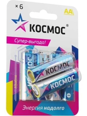 Элемент питания алкалиновый AA/LR06 BP-6 (блист.6шт) Космос KOCLR6BL6
