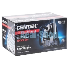 Пылесос Centek CT-2519 черный/хром, 500/2500 Вт, уборка сухая, пылесборник мешок, 4 л
