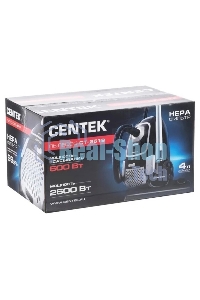 Пылесос Centek CT-2519 черный/хром, 500/2500 Вт, уборка сухая, пылесборник мешок, 4 л