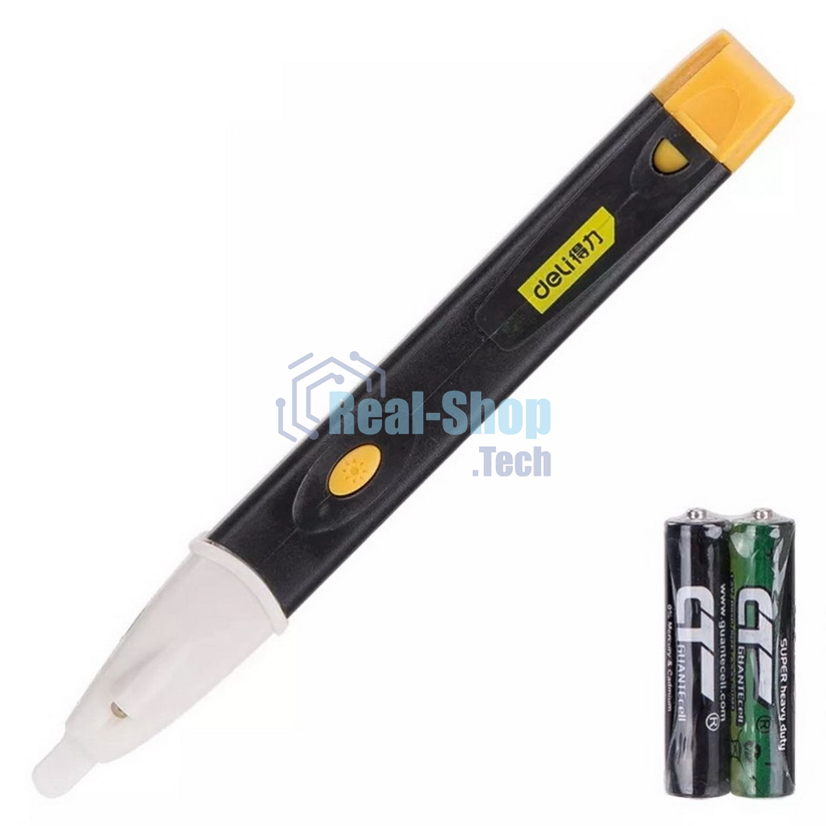 Бесконтактный детектор напряжения Deli DL8008 (90-1000В, функция фонарика, батарейки в комплекте)