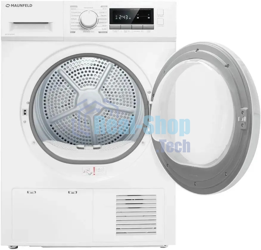 Сушильная машина MAUNFELD MFDM168WHE белый, 8 кг, сушка - конденсационная, программ - 16, 59.7 x 84.8 x 63.2 см