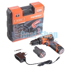 Дрель-шуруповерт аккумуляторная Patriot BR 369Li, Аккумуляторная, 12В, 2 АКБ, Кейс