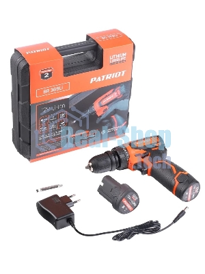 Дрель-шуруповерт Patriot BR 369Li, 12 В, 2 Ач, 35 Нм, бесщеточный
