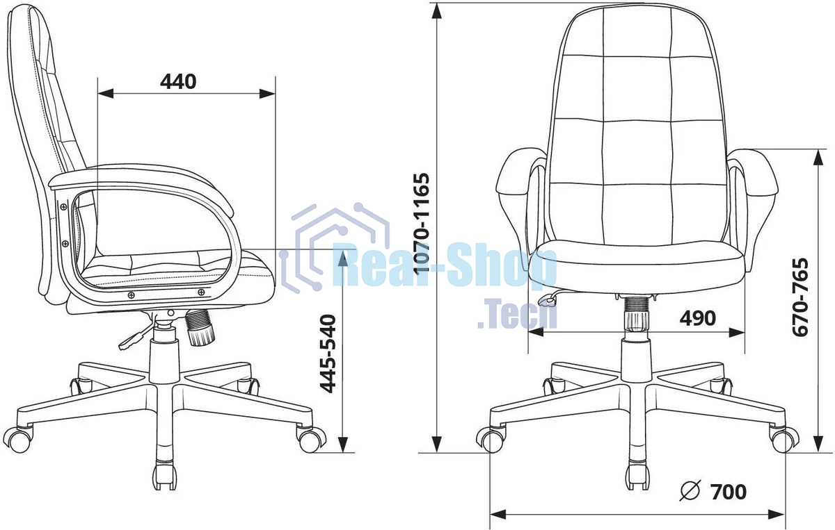 Кресло руководителя Бюрократ CH 002 Fabric 3C1 серый, крестов. пластик