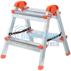 Лестница-стремянка стальная двусторонняя КУРС 2 ступени, Н=45.5 см, вес 2.7 кг