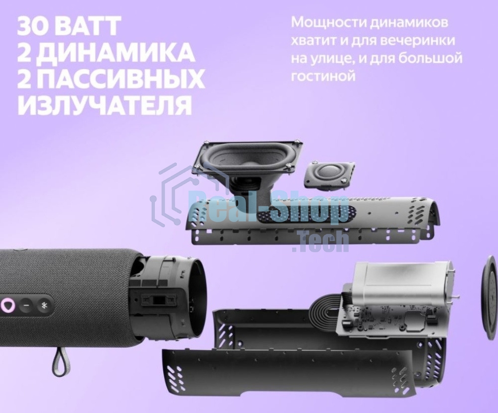 Умная колонка Яндекс Станция Стрит с Алисой, портативная, модель YNDX-00030GRY (серый)