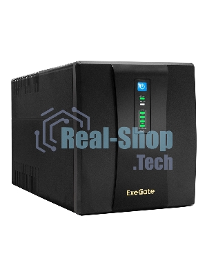 Источник бесперебойного питания ExeGate SpecialPro UNB-1200.LED.AVR.EURO.RJ / 1200 ВА / 750 Вт / 4 x CEE 7 (евророзетка)