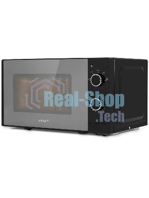 Микроволновая печь Vitek VT-MW2020 черный/хром, 20 л, 700 Вт, переключатели — поворотный механизм