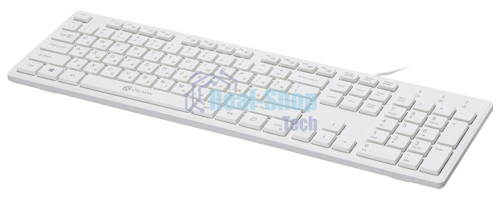 Клавиатура проводная Oklick 500M, USB, белый