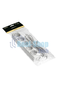 Удлинитель ExeGate ECE-5-1.8W (EX285821RUS), белый, 1,8 м, евровилка с заземлением, 5 евророзеток с заземлением, 2200 Вт