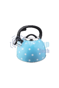 Чайник для плиты со свистком MALLONY Maestria 2,5 л, голубой в белый горошек, из нержавеющей стали