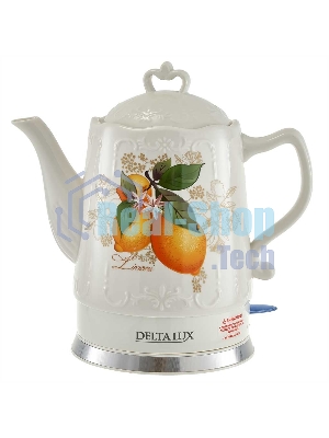 Чайник электрический DELTA LUX DE-1010 корпус из фарфора: Лимоны