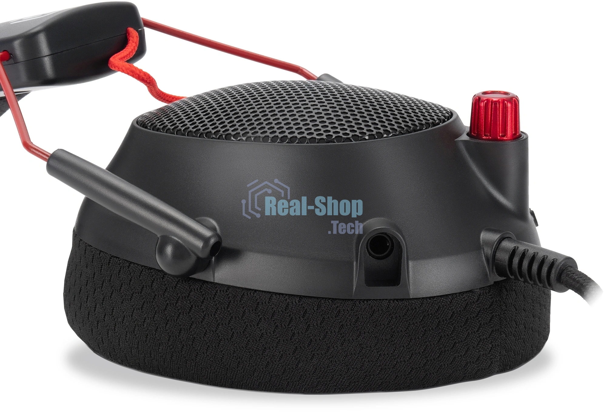 Наушники с микрофоном Оклик HS-L305G черный/красный 2м мониторные оголовье (2060511)