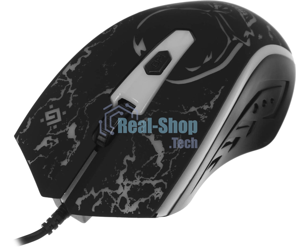 Мышь проводная Defender Overmatch GM-069 черный, 2400 dpi, USB, кнопки - 4