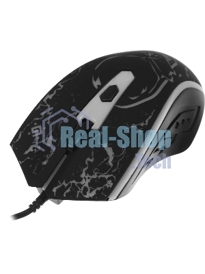 Мышь проводная Defender Overmatch GM-069 черный, 2400 dpi, USB, кнопки - 4