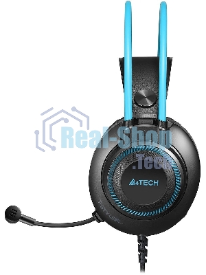 Гарнитура A4Tech Fstyler FH200i серый-синий, проводная, 3.5 мм
