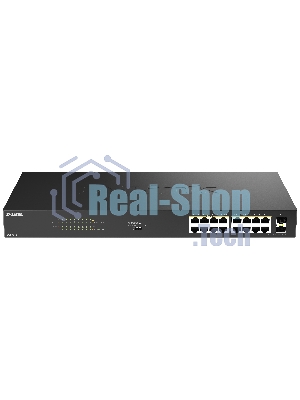 Коммутатор D-Link DGS-1018P/B1A, 16×1 Гбит/с + 2×1 Гбит/с SFP, неуправляемый