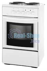 Плита электрическая Flama AE 1406 W белый, конфорок 4 электрических, духовка 50 л, 50 см x 85 см x 60 см