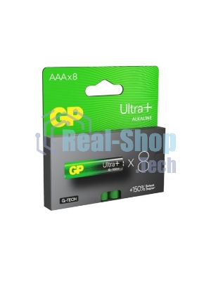 Алкалиновые батарейки c технологией G-tech GP Ultra Plus Alkaline 24А AАA - 8 шт. на блистере