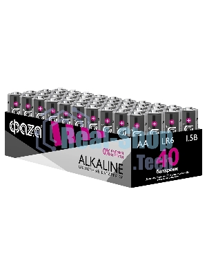 Элемент питания щелочной LR6 Alkaline Pack-40 (уп.40шт) ФАZА 5023017, 1.5 В