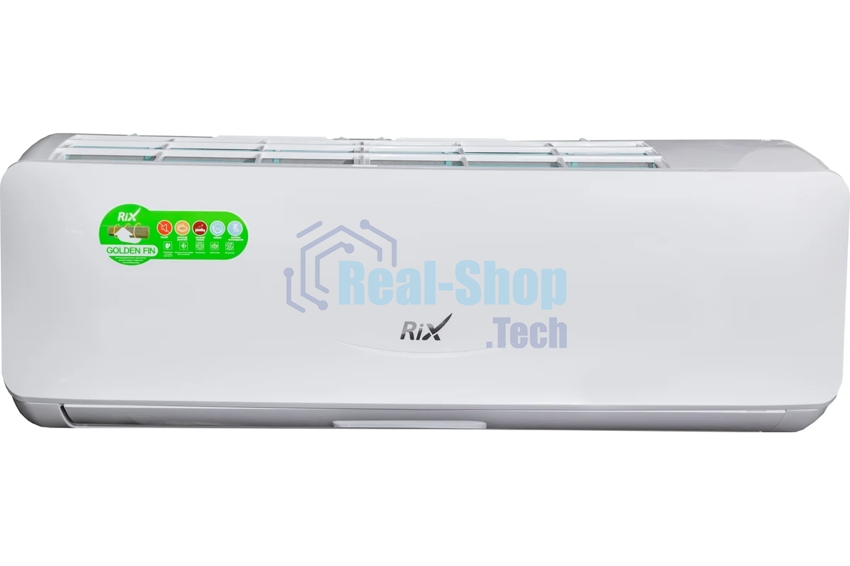Кондиционер сплит-система настенного типа RIX LITE I/O-W07MB 7000 BTU, 21 м², 23 дБ, охлаждение, обогрев, осушение, белый