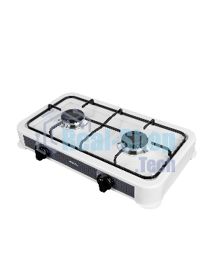 Плита настольная газовая Centek CT-1524 белый, 3.4 кВт, газ, конфорки - 2, эмаль, поворотные переключатели