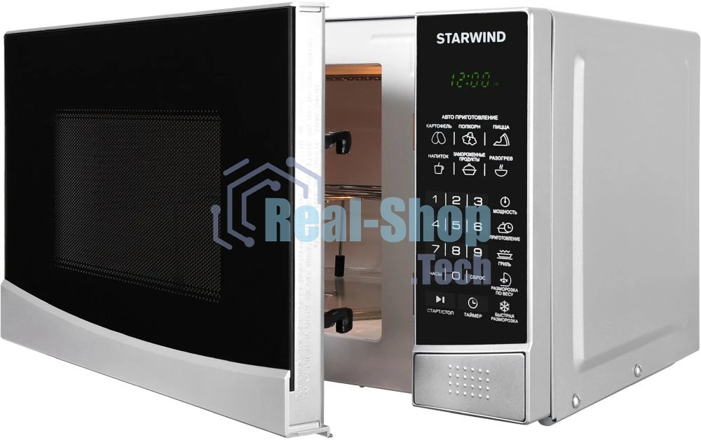 Микроволновая печь Starwind SMW3120 серебристый/черный, 20 л, 700 Вт, переключатели - сенсор