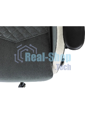 Кресло игровое Knight Regal Fabric серый/светло-серый иск.замша крестов. металл