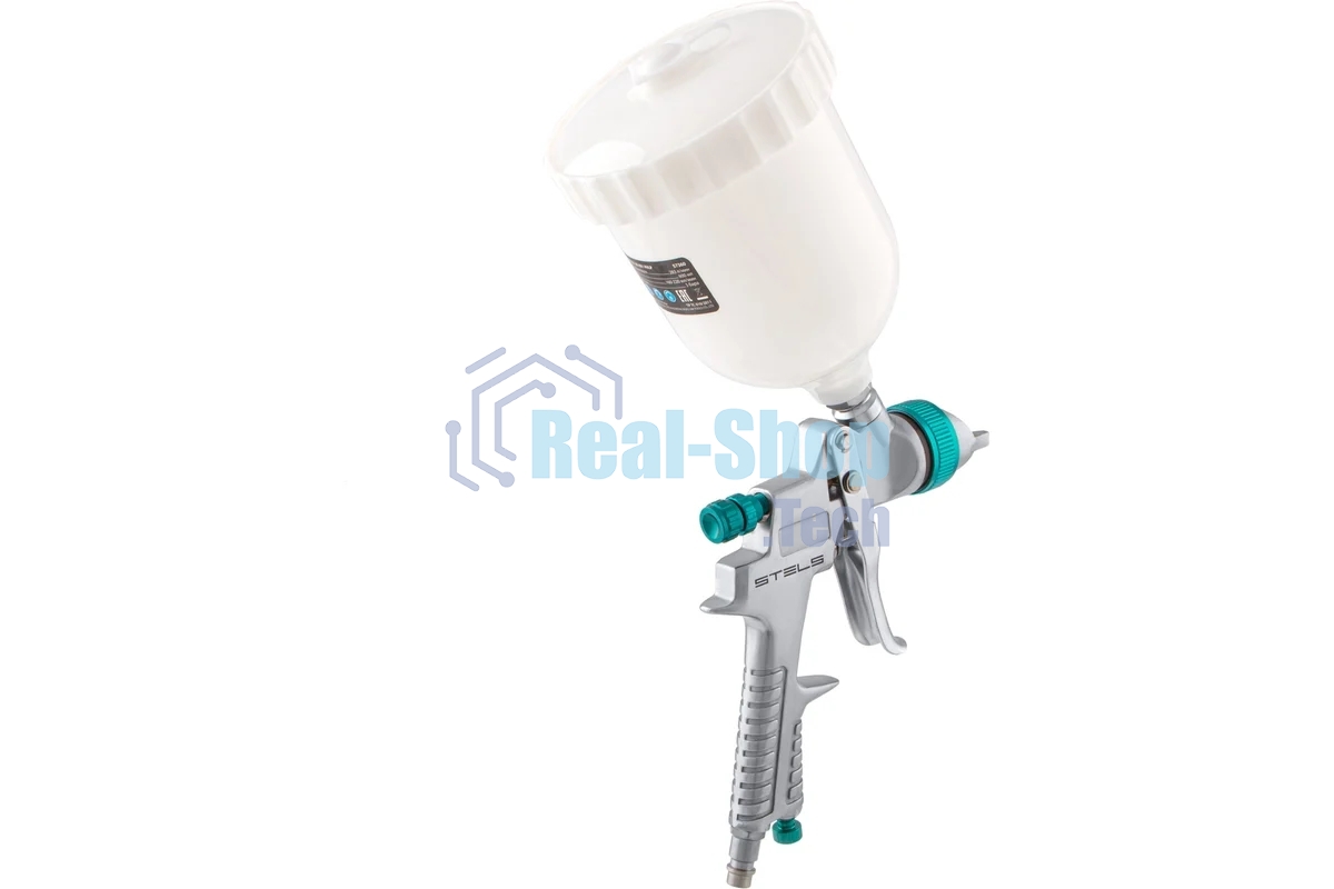 Краскопульт пневматический STELS ag 801 hvlp 57360гравитационный сопло 1.5мм и 1.8мм