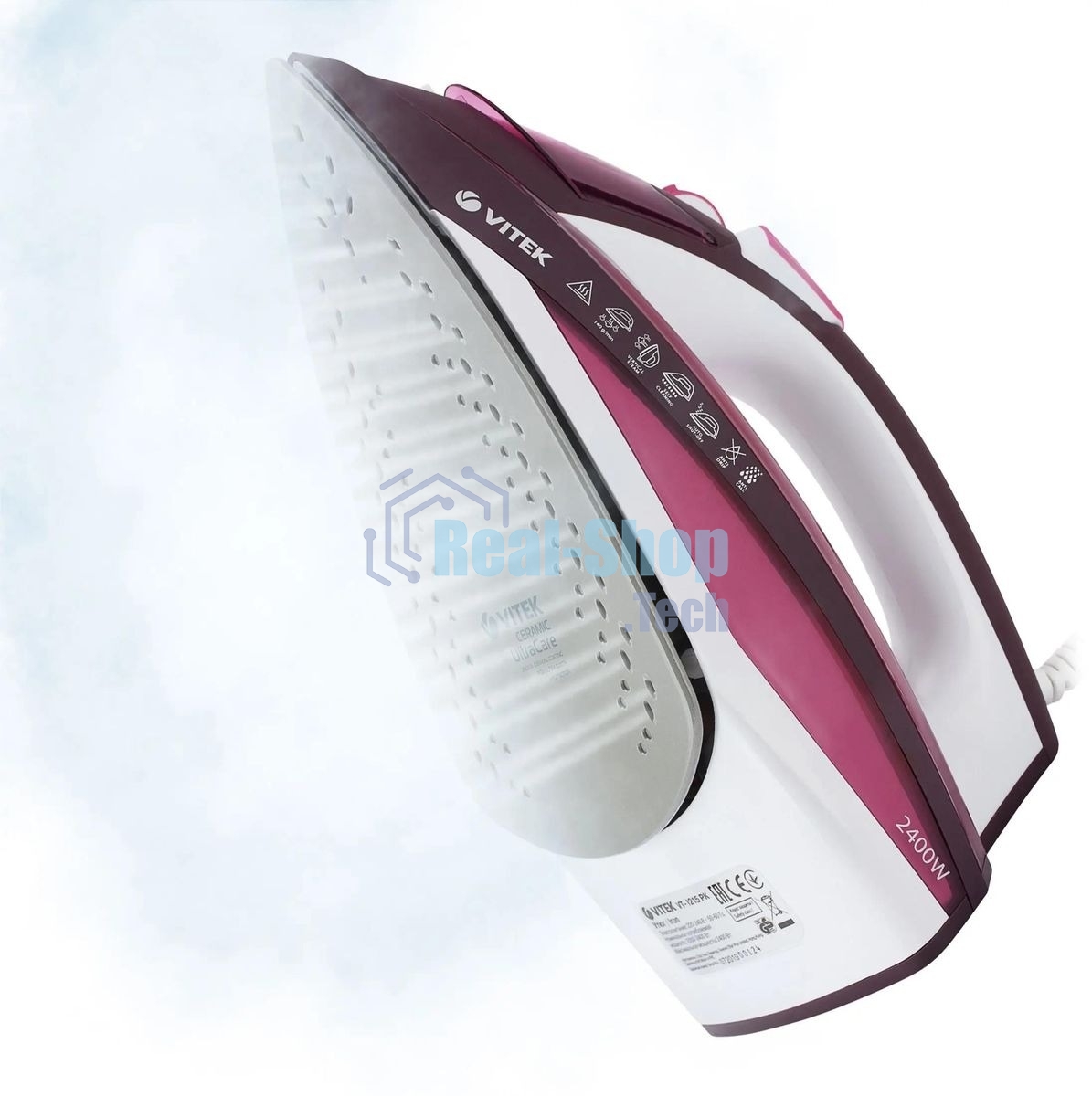 Утюг Vitek Luxure 1215-VT-03 2400Вт бордовый/белый