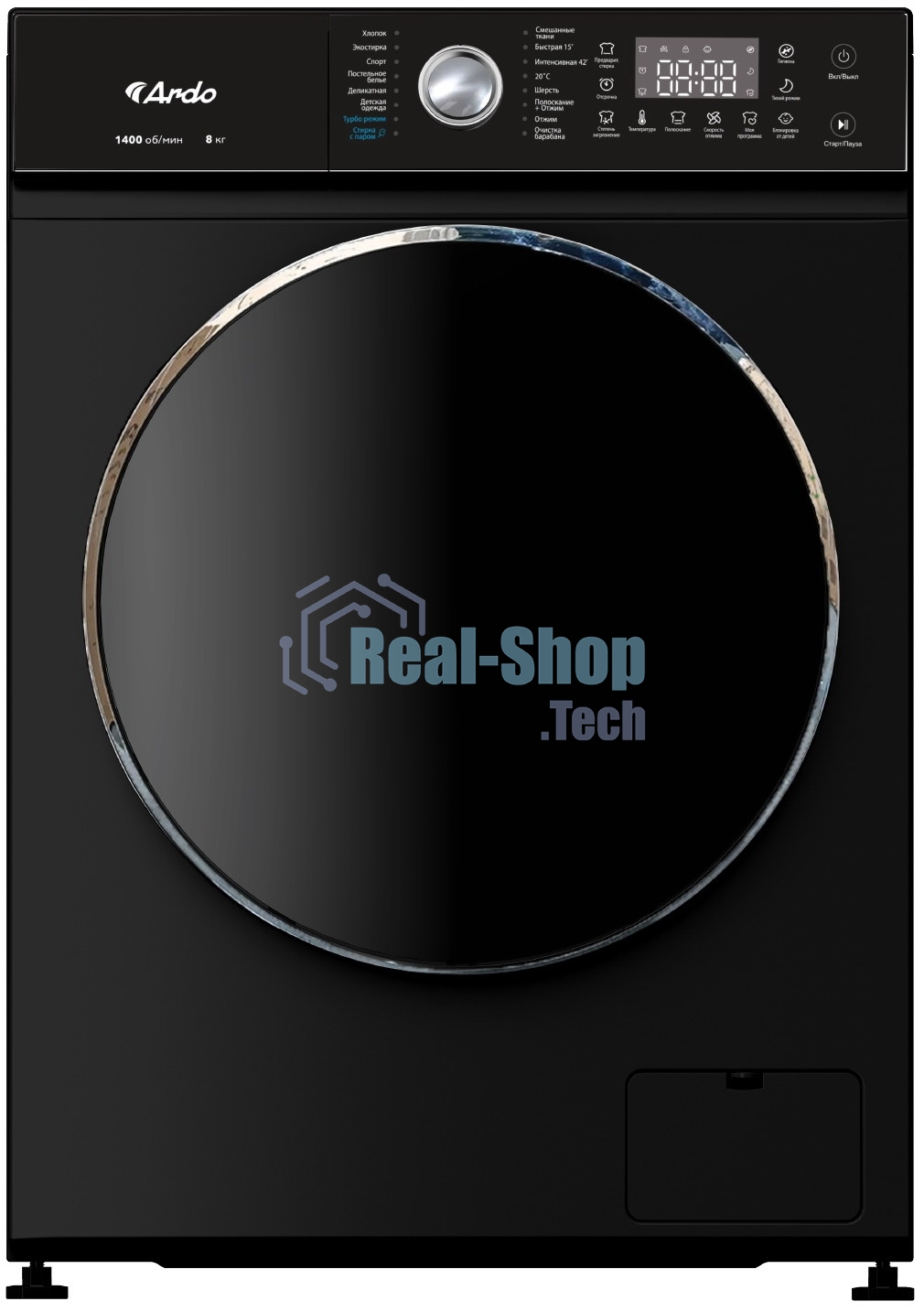 Стиральная машина ARDO WTH81451B2 черный, загрузка фронтальная 8 кг, 1400 об/мин, класс: А+++