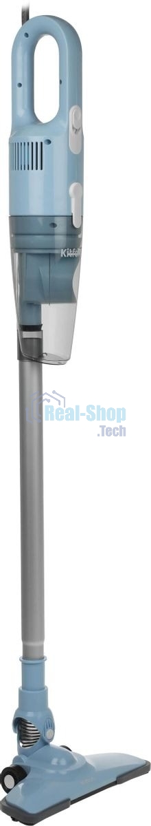 Пылесос вертикальный Kitfort KT-586-2 голубой, питание от сети, 400 Вт, уборка сухая, пылесборник 1,2 л