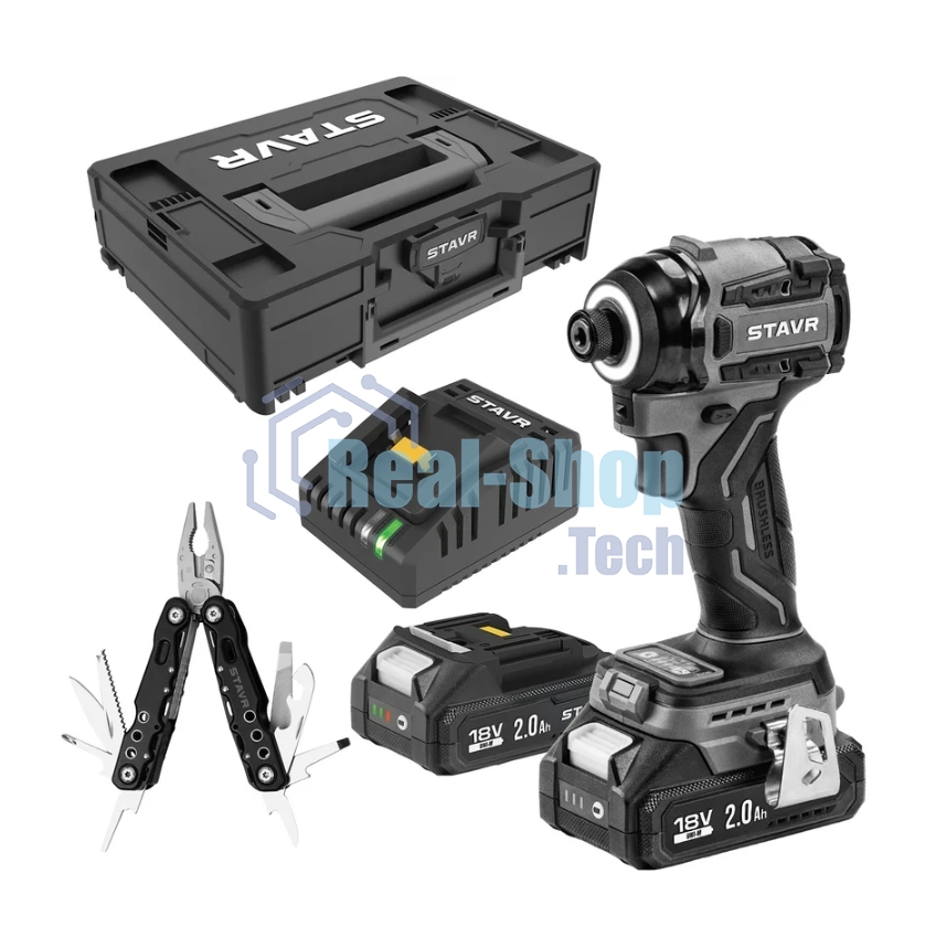 Дрель-шуруповерт СТАВР SID 18BL-200V-2K, 18 В, 2 Ач, 200 Нм, бесщеточный, ударный