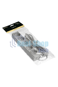 Удлинитель ExeGate ECE-5-3G (EX285823RUS), серый, 3 м, евровилка с заземлением, 5 евророзеток с заземлением, 2200 Вт