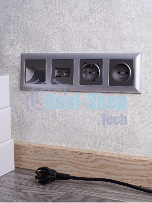 Рамка 4-местная IEK BRITE РУ-4-Бр DECOR 3D-форма алюминий