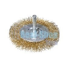 Оснастка Deli Щетка дисковая прямая для дрели DH-GSS100-E4 100мм, латунированная, толщина проволоки 0,3мм, хвостовик 6мм, макс. 4500 об/мин