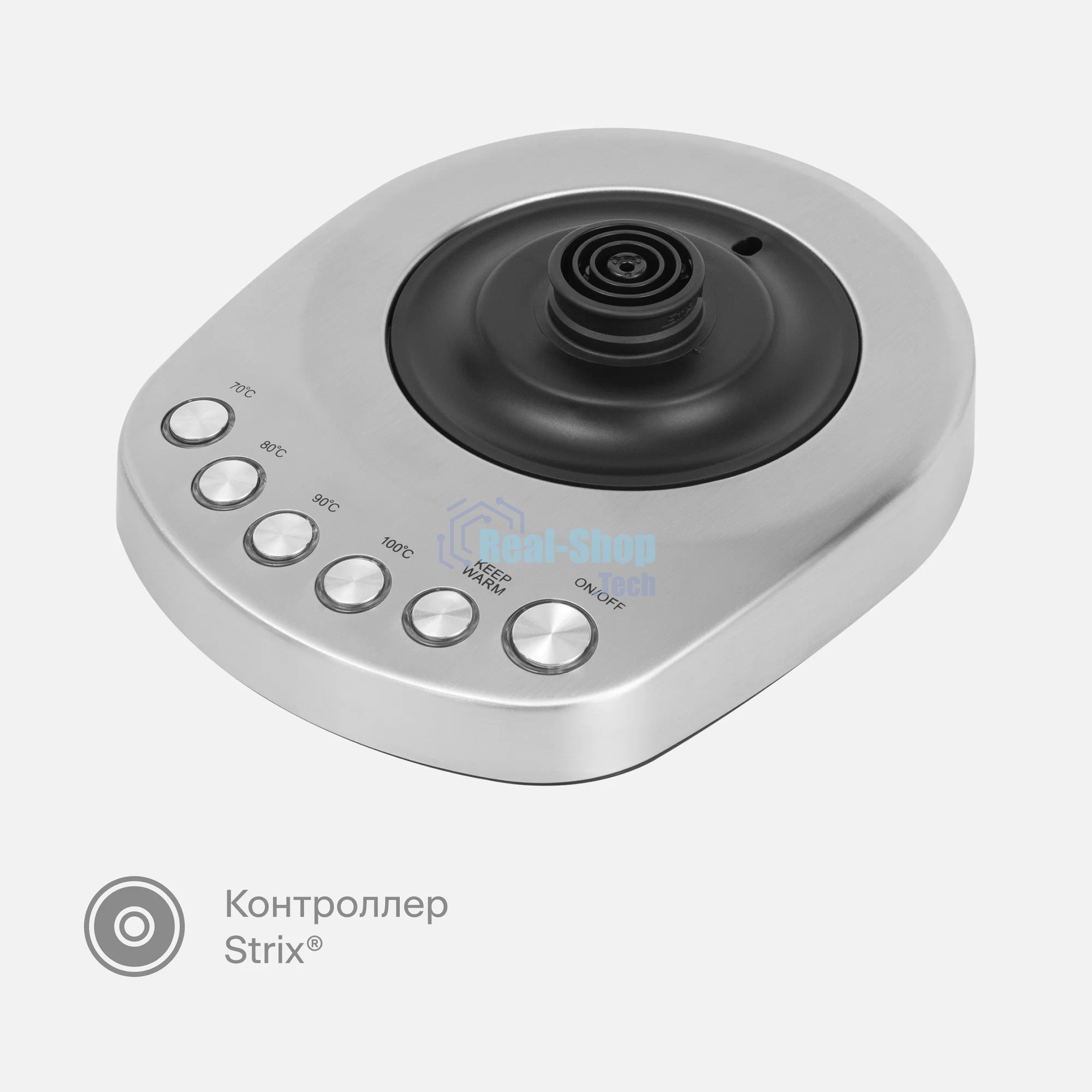 Чайник электрический Tuvio TUK217H1, режим поддержания тепла, 1.7 л, серебристый