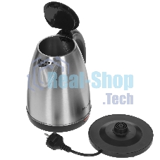 Чайник электрический Hyundai HYK-S1030 1.7 л, 2200 Вт, серебристый матовый/черный (корпус: металл)