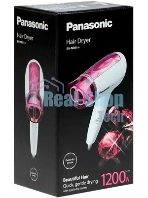 Фен Panasonic EH-ND21-P615 белый/розовый, 1200 Вт, компактный