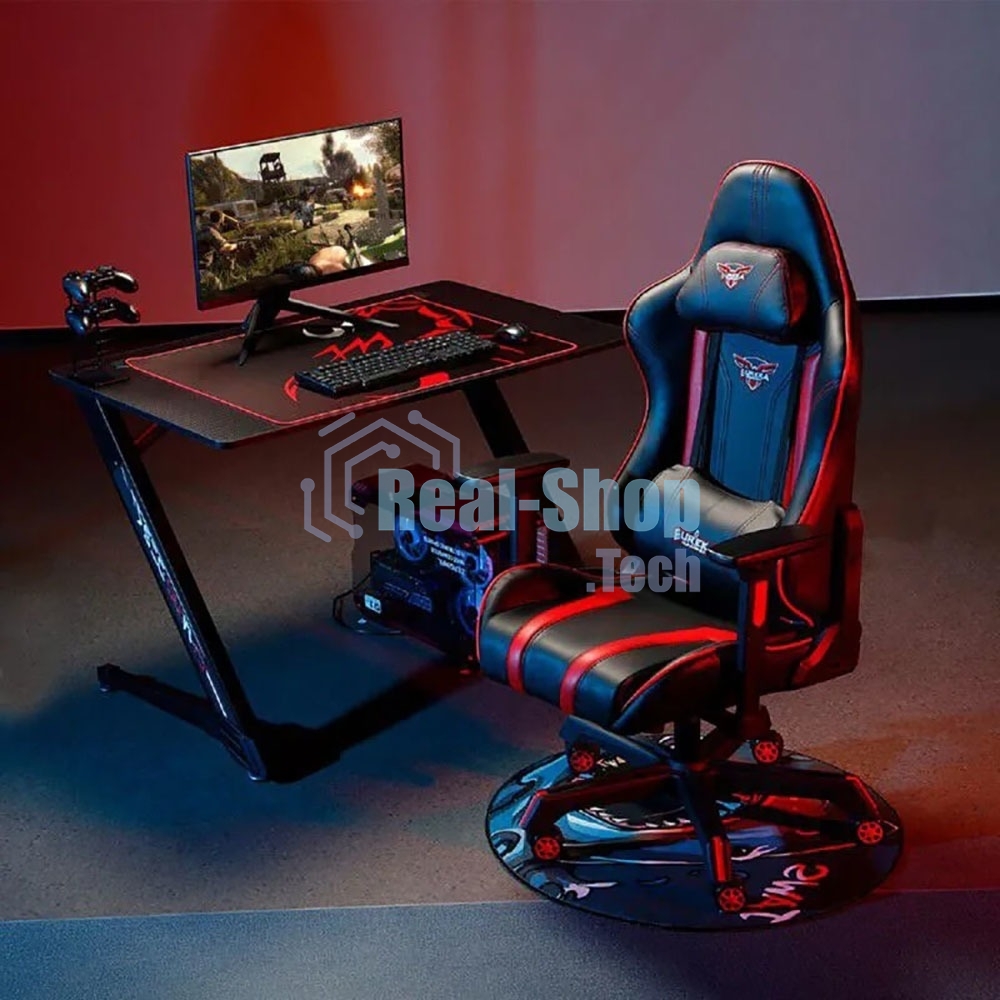 Стол игровой Eureka TN-Z43-BK-V2 столешница ЛДСП черный каркас черный