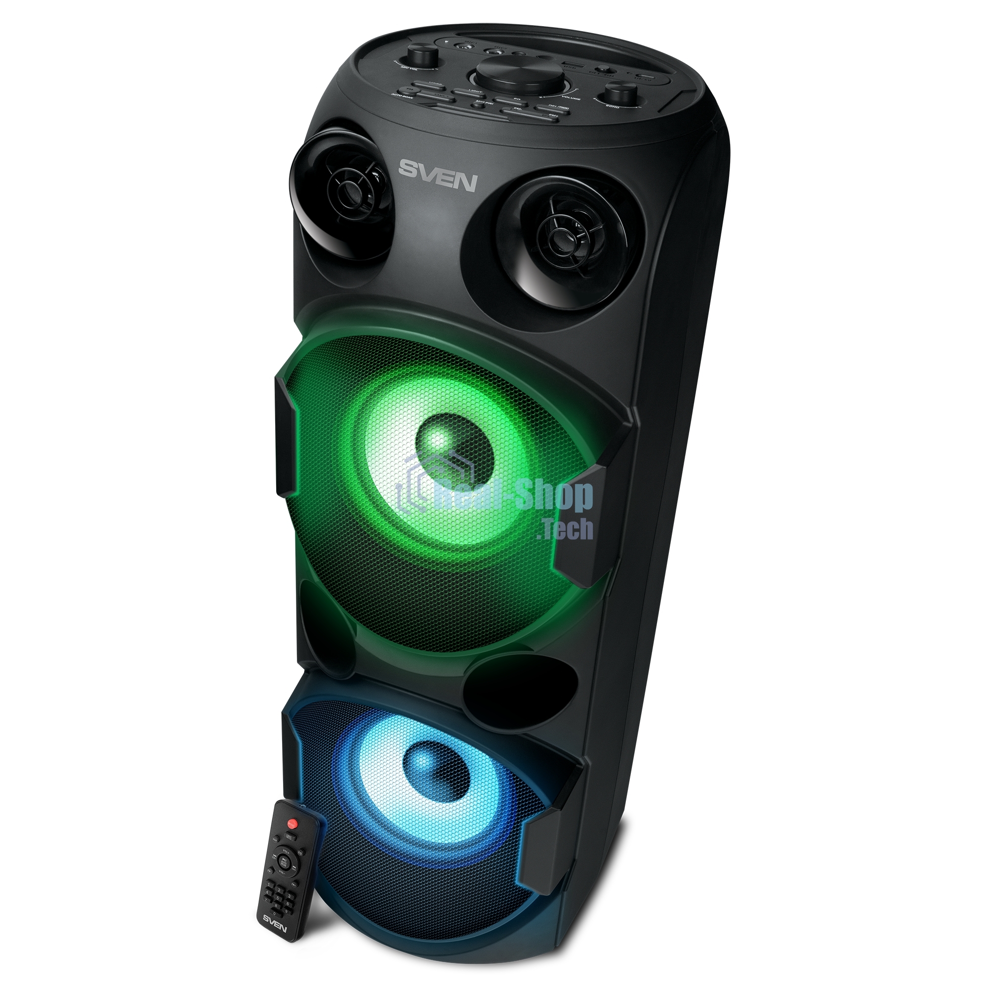 Колонка АС Sven PS-750, черный (80 Вт, TWS, Bluetooth, FM, USB, microSD, LED-дисплей, 2х4400мА*ч)